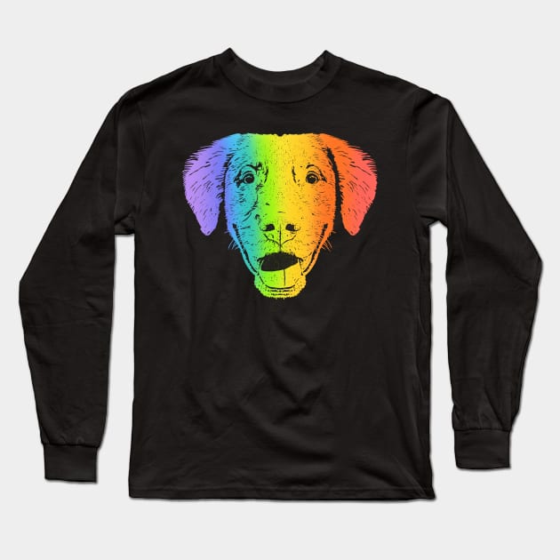 Rainbow Toller Pup Long Sleeve T-Shirt by childofthecorn